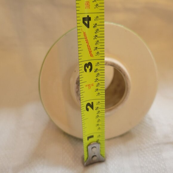 Hand-Painted Ceramic Candle Holder With Acorn & Leaf Design Green Rim 3 Inch Hei - Picture 6 of 7